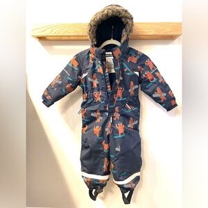 H&M Navy Snowsuit with Bear Print